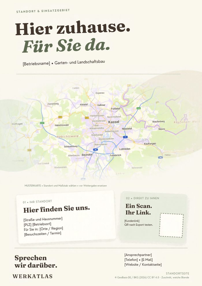 Garten- und Landschaftsbau-Mappe, Seite 4: Standort & Einsatzgebiet