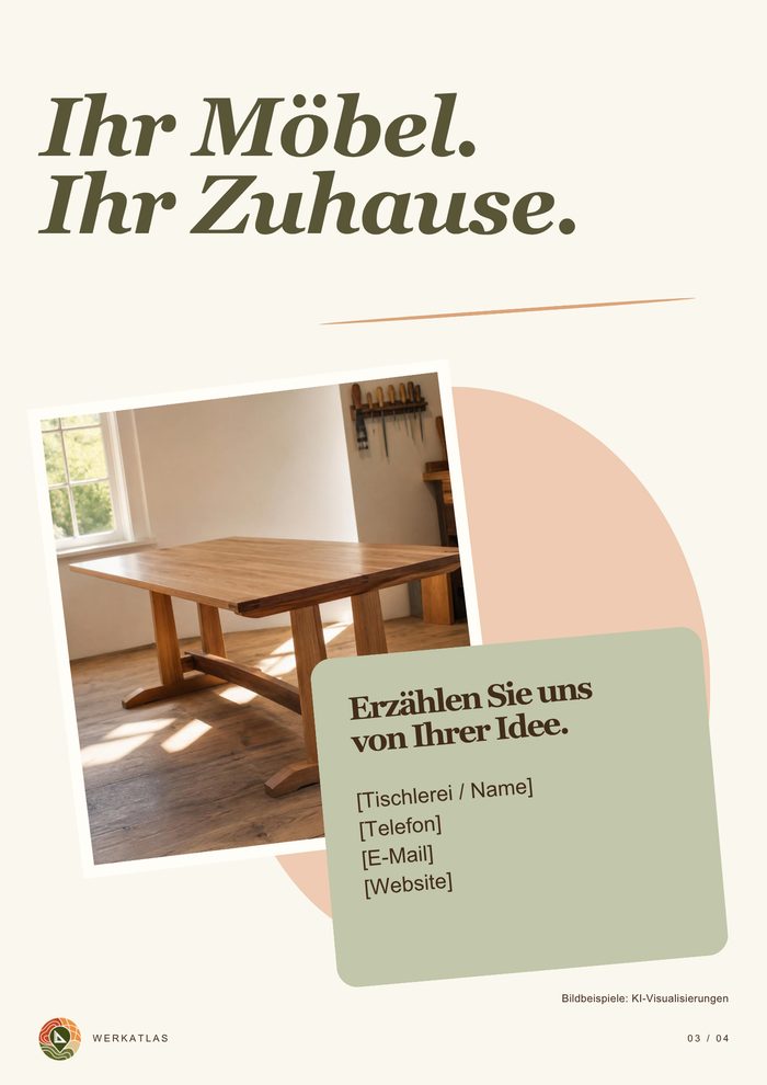 Tischlerei-Mappe, Seite 3: Kontakt